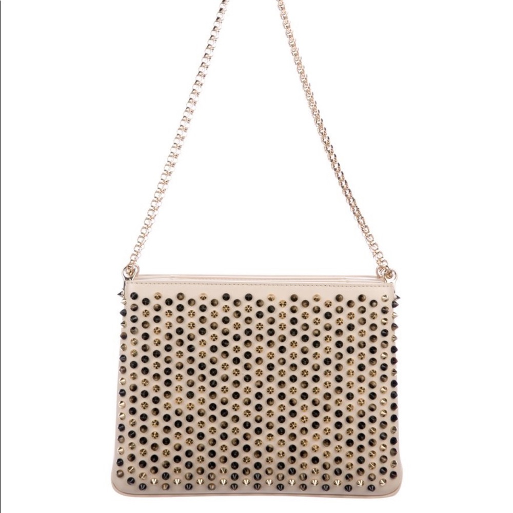 Creme leather Christian Louboutin Triloubi bag